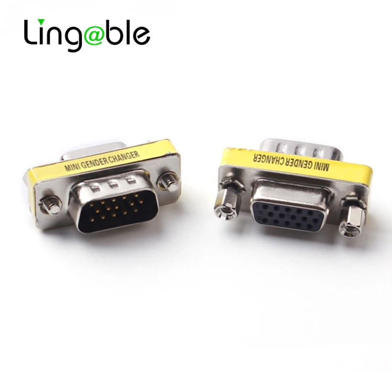 Lingable D-Sub 15pin VGA Male to VGA Female Convertor Monitor DB15 VGA RGB HDB Extender Connector