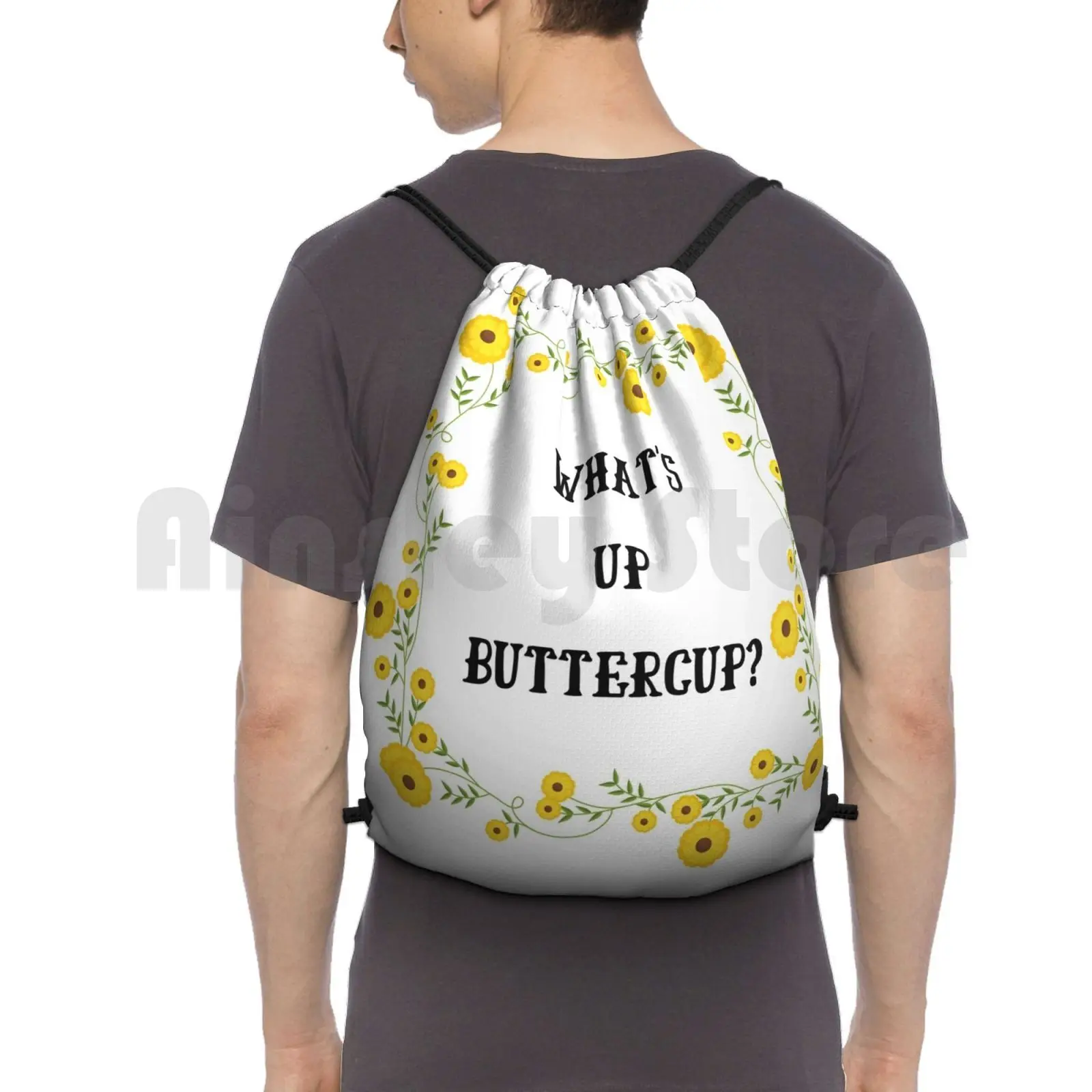 

What's Up Buttercup  Backpack Drawstring Bags Gym Bag Waterproof Buttercup Princess Bride Sorority Student College