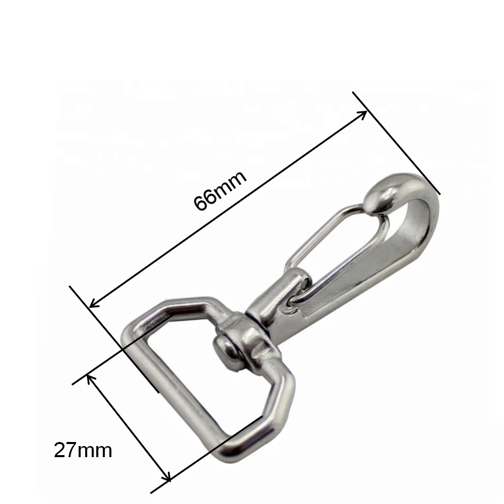 1PCS Bolt Snap Hooks With Swivel 304 Stainless Steel 65mm Length D Ring Swivel Snap Hooks For Dog Leash Chain