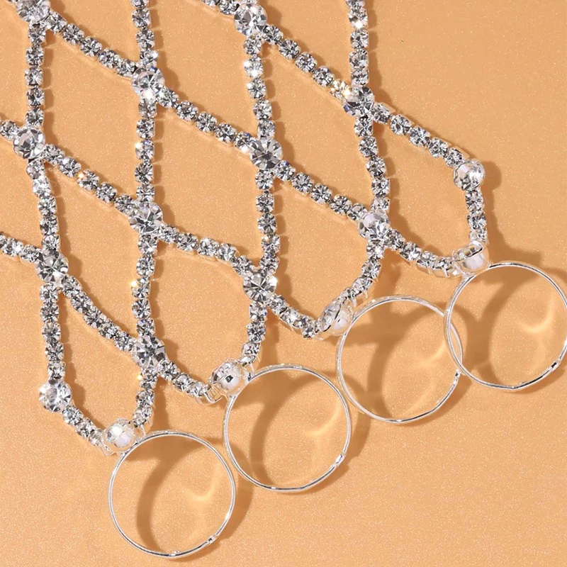 Stonefans Ring Charm Finger Mesh Linked Bracelet Jewelry Femme for Women Hand New Fashion Luxury Bangles 2022 Designer Wholeslae