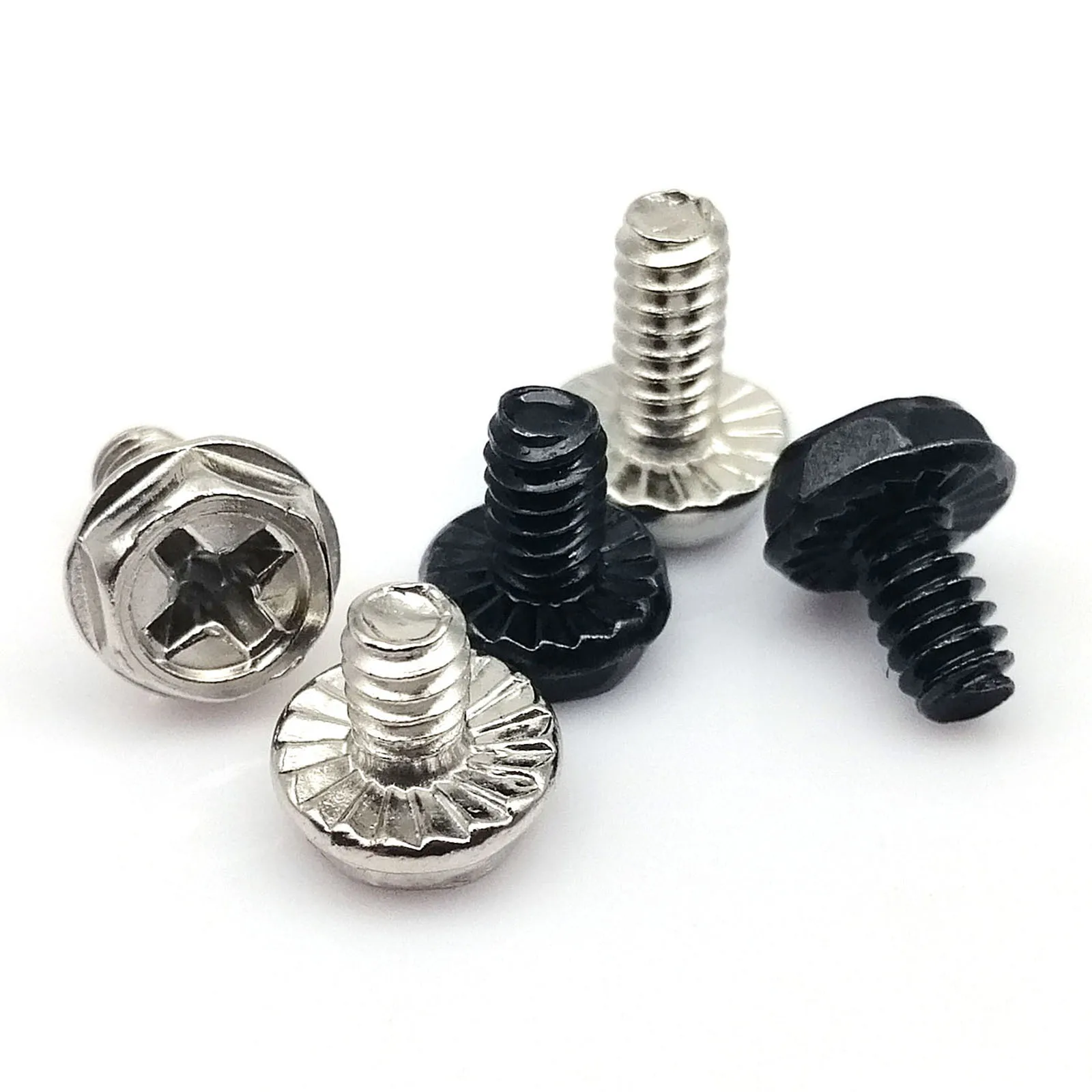 100 piezas 6 # -32x5/6/8mm caja de PC fuente de alimentación PSU disco duro HDD placa base tarjeta de vídeo montaje de cabeza Phillips tornillo de fijación ordenador B