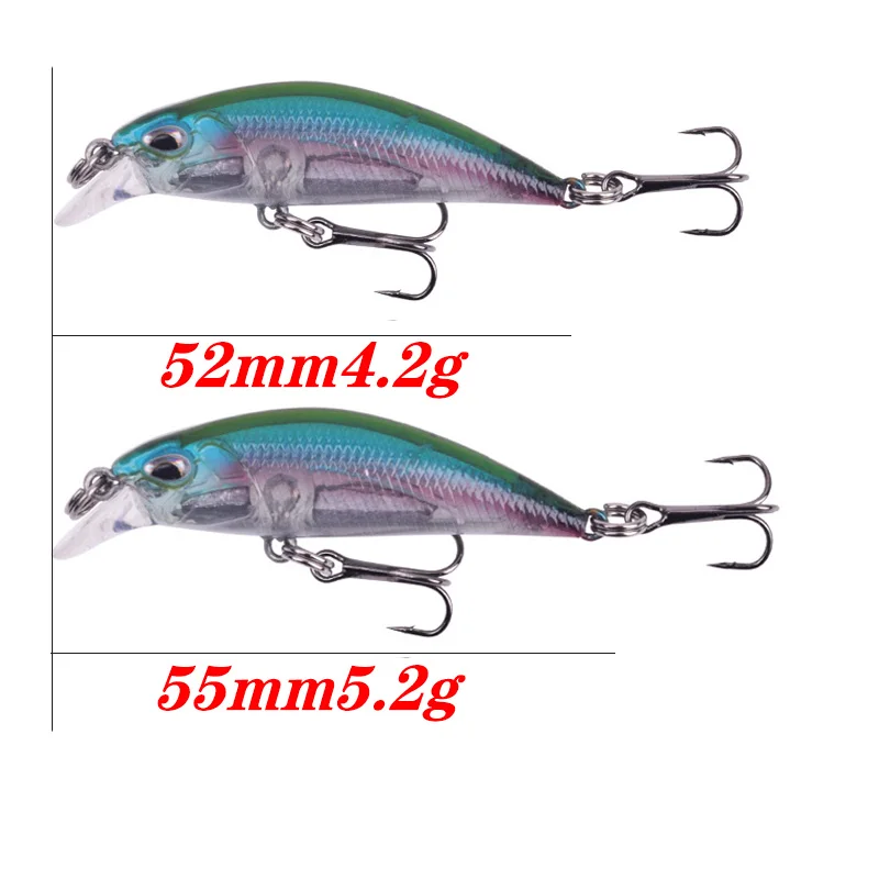 1Pcs Small Lures for Minnow Fishing Lures 52mm/4.2g 55mm/5.2g Sinking Minnow Artificial Hard Bait for Perch Bass Trout Pesca