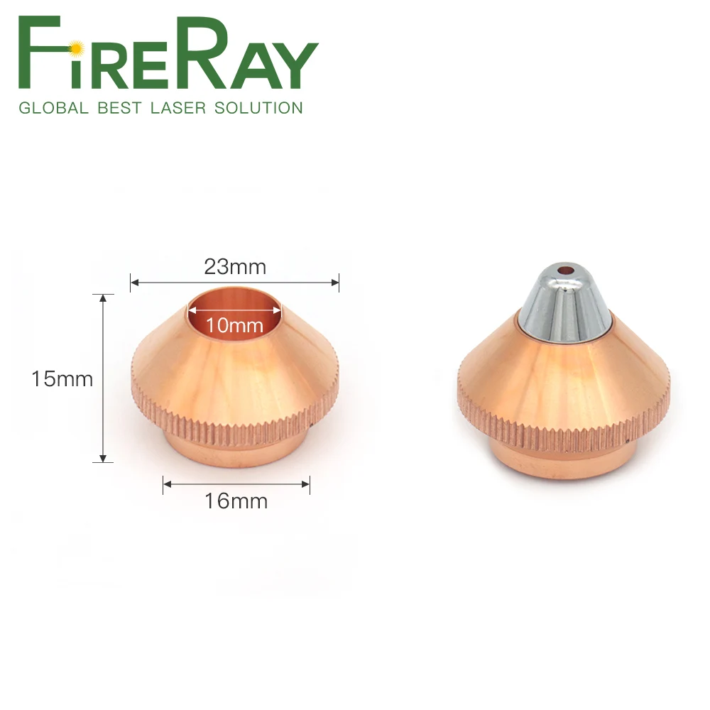 FireRay Bullet Laser Nozzle Nuts Caliber 10mm Height 15mm For Fiber Laser Cutting Machine 1064nm