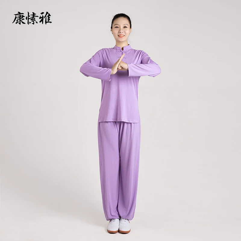 Winter Women Tai Chi Wushu Uniforms Modal Loose Yoga Shirt+pant Exercise Casual Martial Arts Meditation Outfit Set Activewear