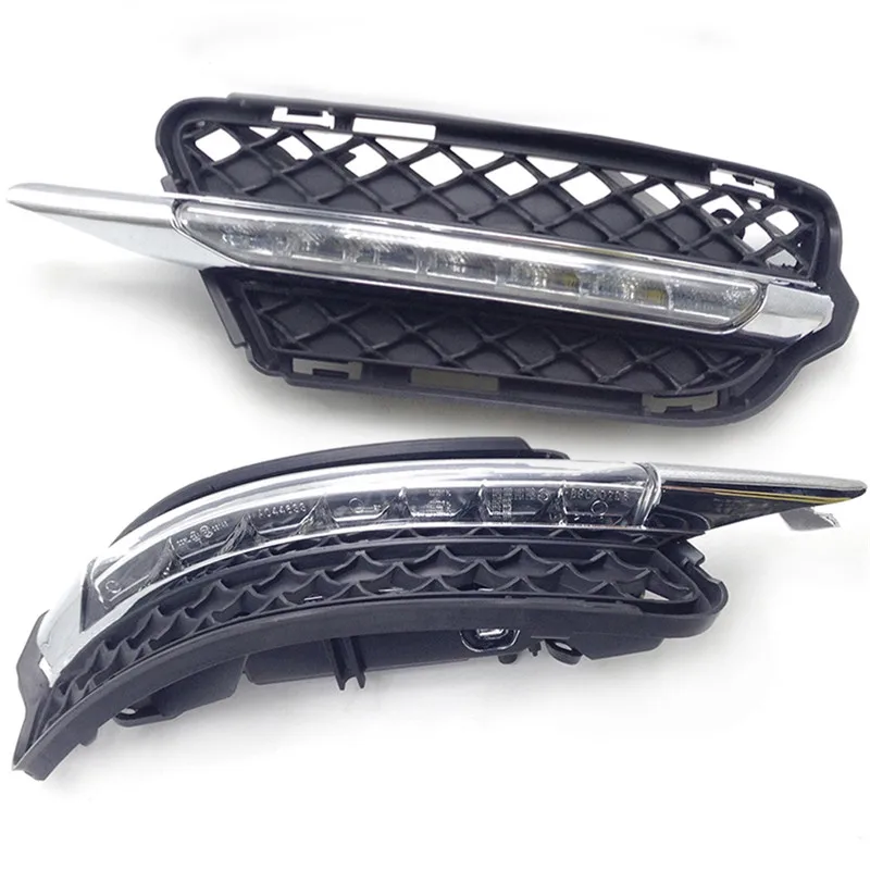 A Pair Replacement for Mercedes-Benz S600 S550 S500 S450 S400 S350 S-Class 2010-2012 Left + Right LED Daytime Running Fog Light