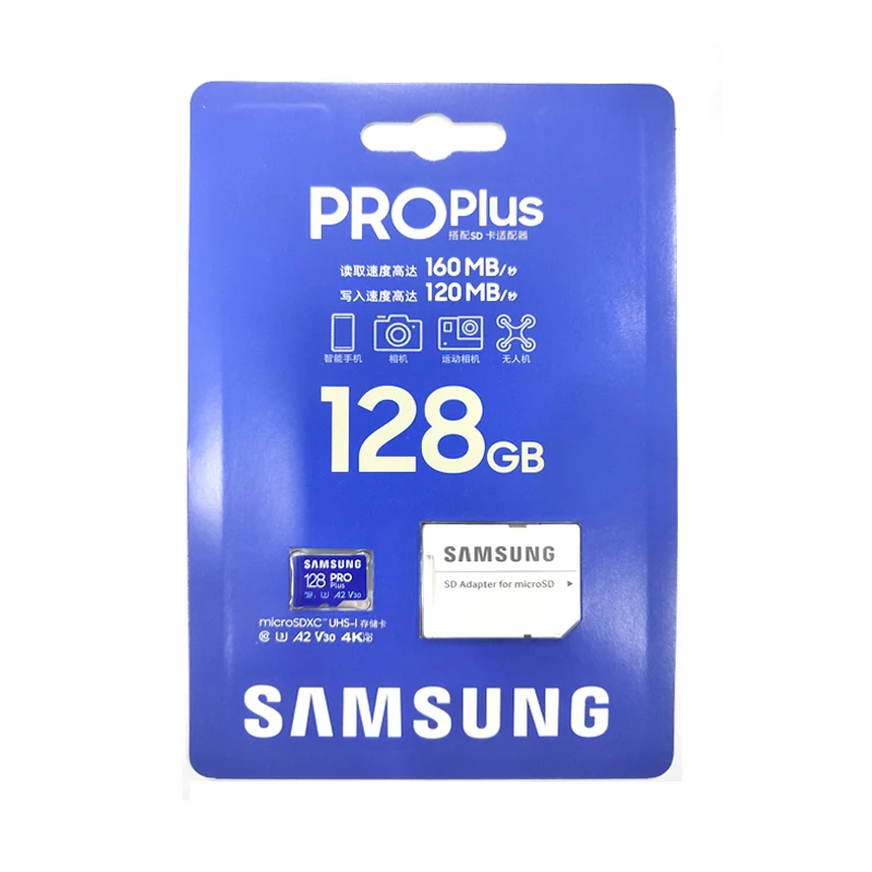 SAMSUNG EVO Plus Micro SD 128GB Class 10 Transfer Speed Up To 130เมตร/วินาทีการ์ดหน่วยความจำ PRO Plus 512G 256G 64GB A2 V30 U3 TF Card