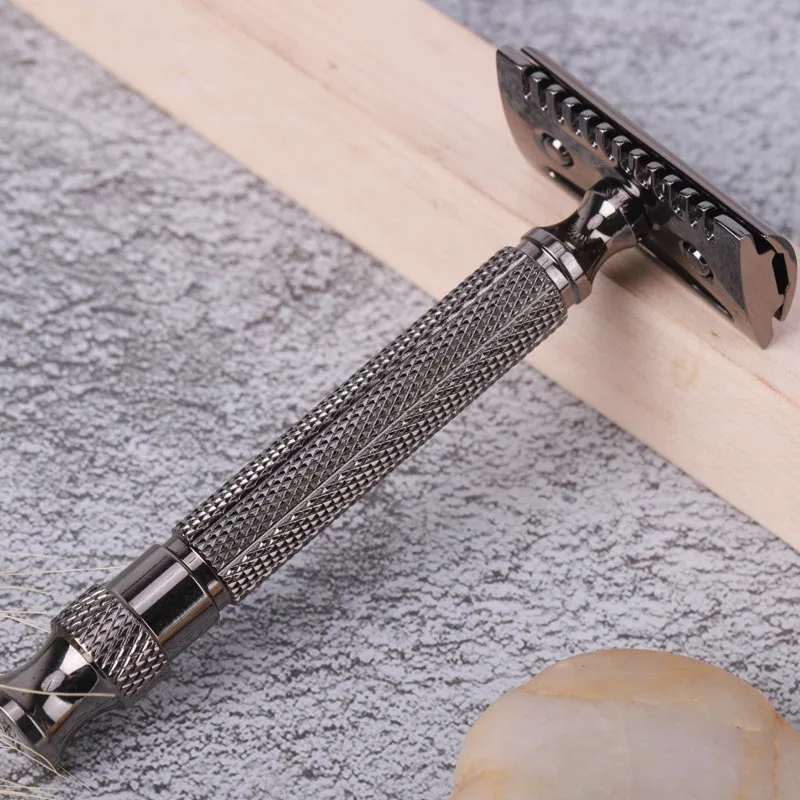 Bild 5: Yaqi Rotguss Farbe Gerändelt 3 stücke Mens Double Edge Sicherheit Rasiermesser