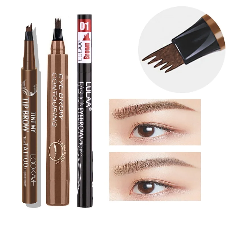 5 Fork Liquid Eyebrow Pencil Tattoo Eyebrow Extremely Fine-grained Liquid Eyebrow Pen Natural Microblading Eyebrow Pencil TSLM1