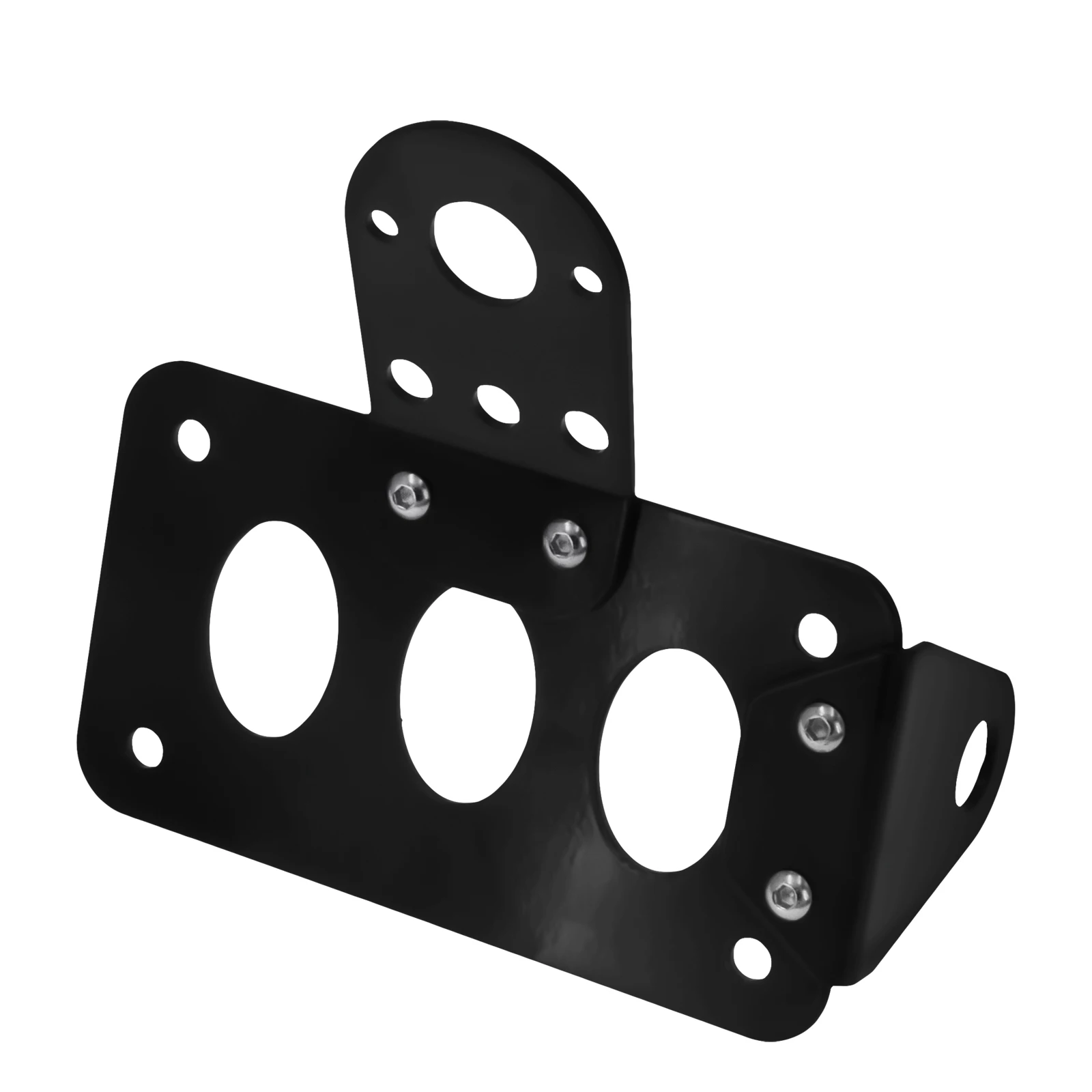 Motorcycle Universal Retro Side Mounted Tail Light Frame License Plate Holder License Bracket Black For Harley XL Bobber Chopper - view 2