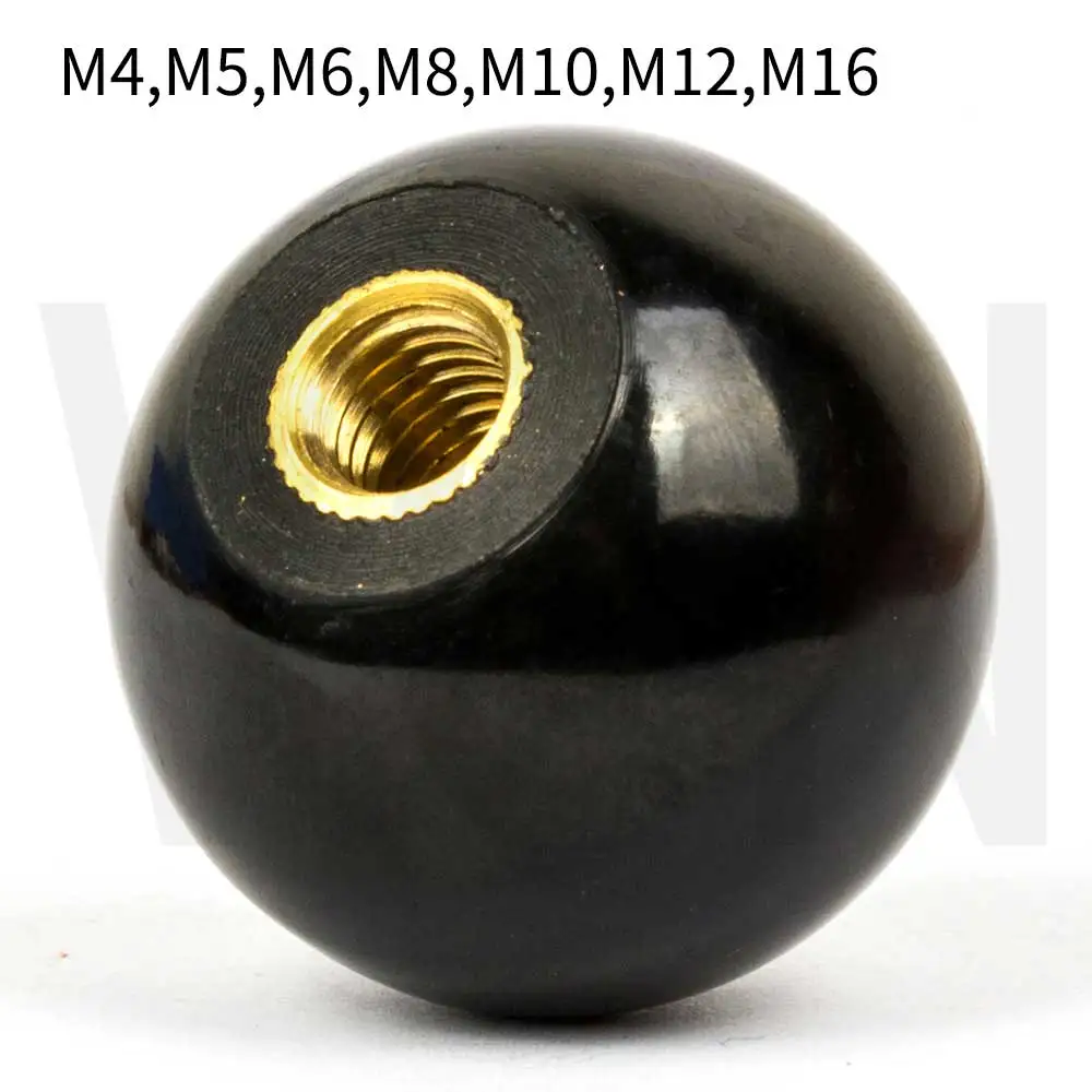 M4-M16 Black Red Round Ball Handle Ball Knobs Bakelite Lever Knob Grip Handles Of Furniture Or Machine Tool Replacement