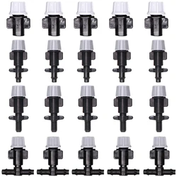 20PCS Adjustable Garden Drip Irrigation Misting Nozzles Dripper Sprayer 360° Atomization Sprinkler with 4/7mm Tee Barb Connector