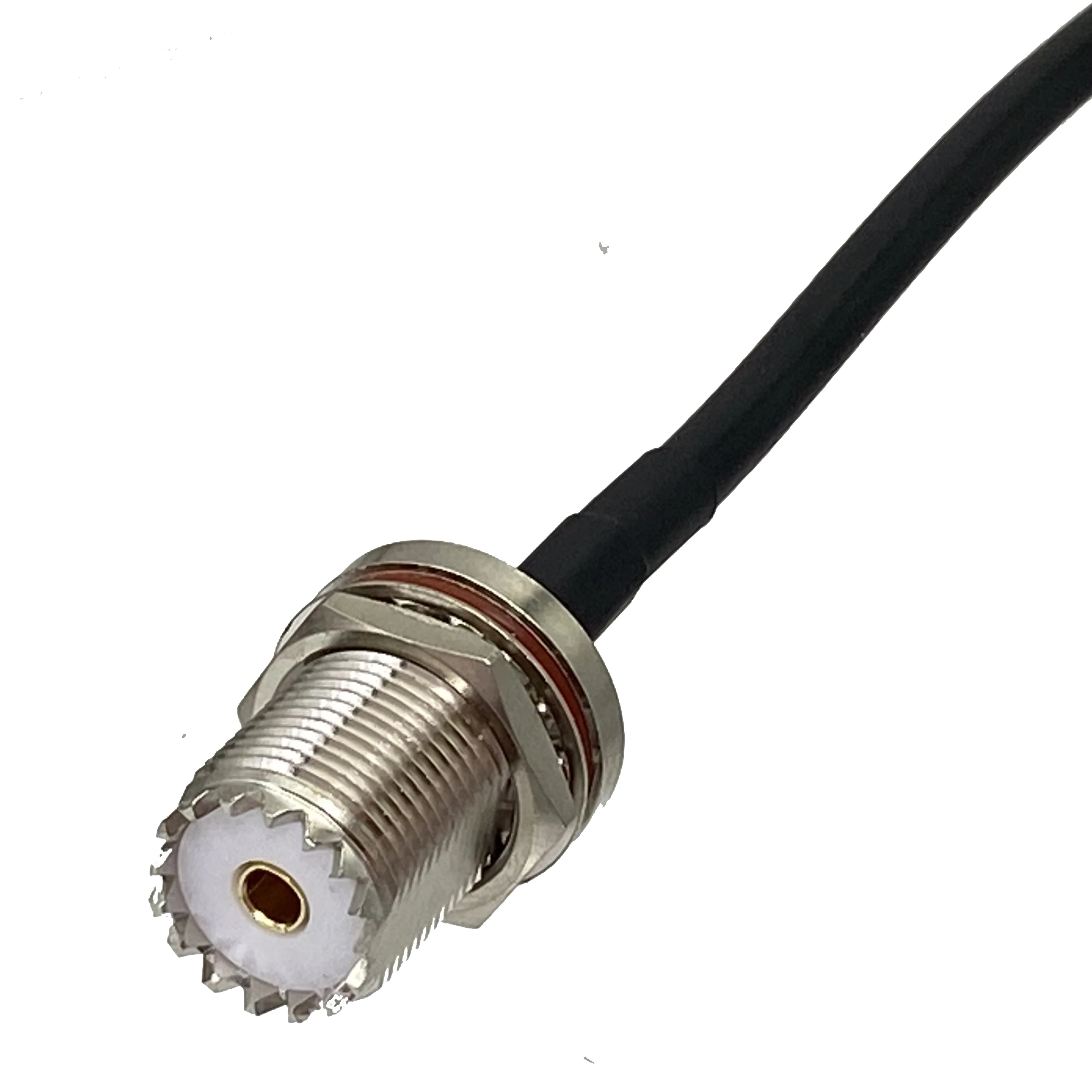 RG58 UHF SO239 Female Jack Bulkhead to BNC Male Plug Right angle Crimp RF Jumper pigtail Cable 6inch~20M