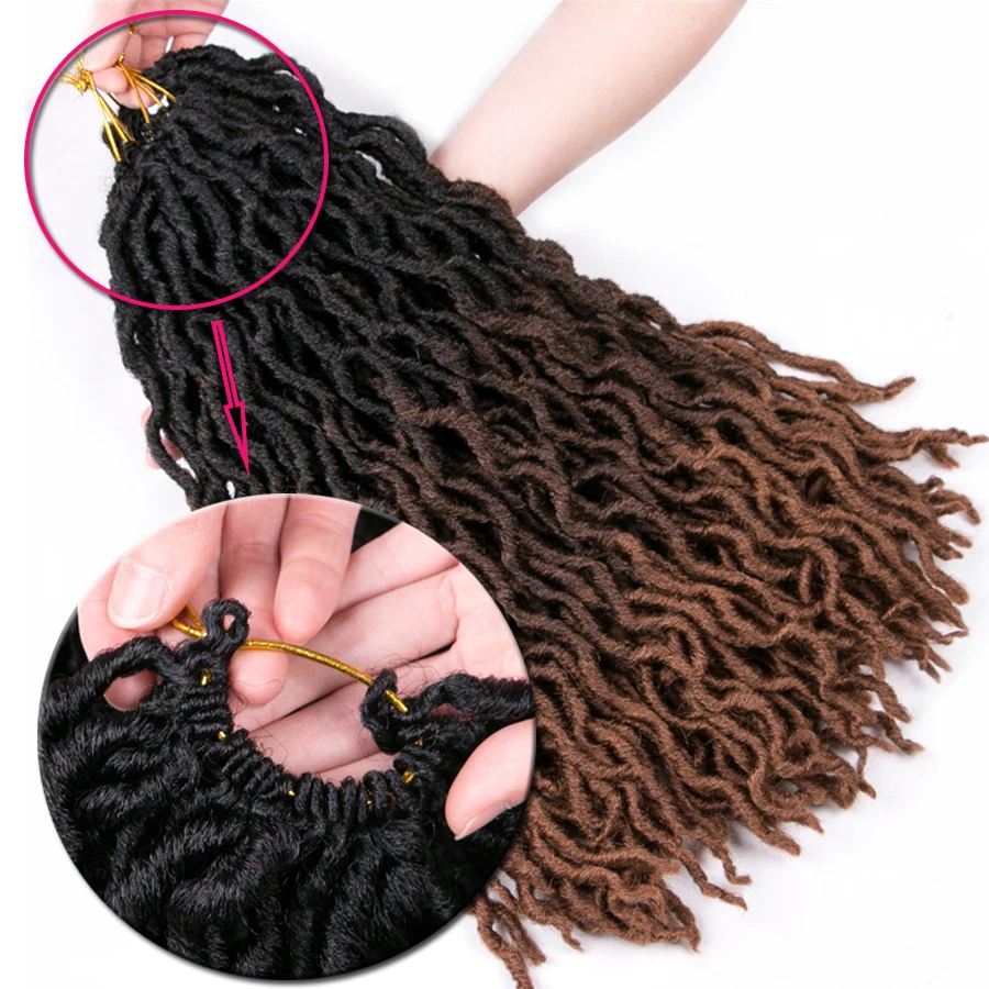 Faux Locs syntetyczne włosy plecione włosy kręcone dredy 20 Cal 24 korzenie/szt., Locs Twist warkocz z włosów Ombre rozszerzenia czarny, brązowy