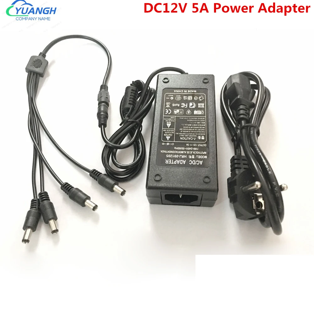 

DC 12V 5A CCTV Power Adapter With 4 Splitter Cable Security Power Supply For Video Surveillance Camera DVR System