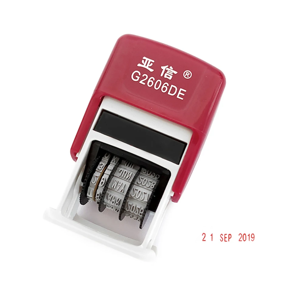 Roller Date Stamp With Inner Inkpad Chinese English Year Month Digital Seals DIY Hand Account Self-inking Stamps Adjustable Chop