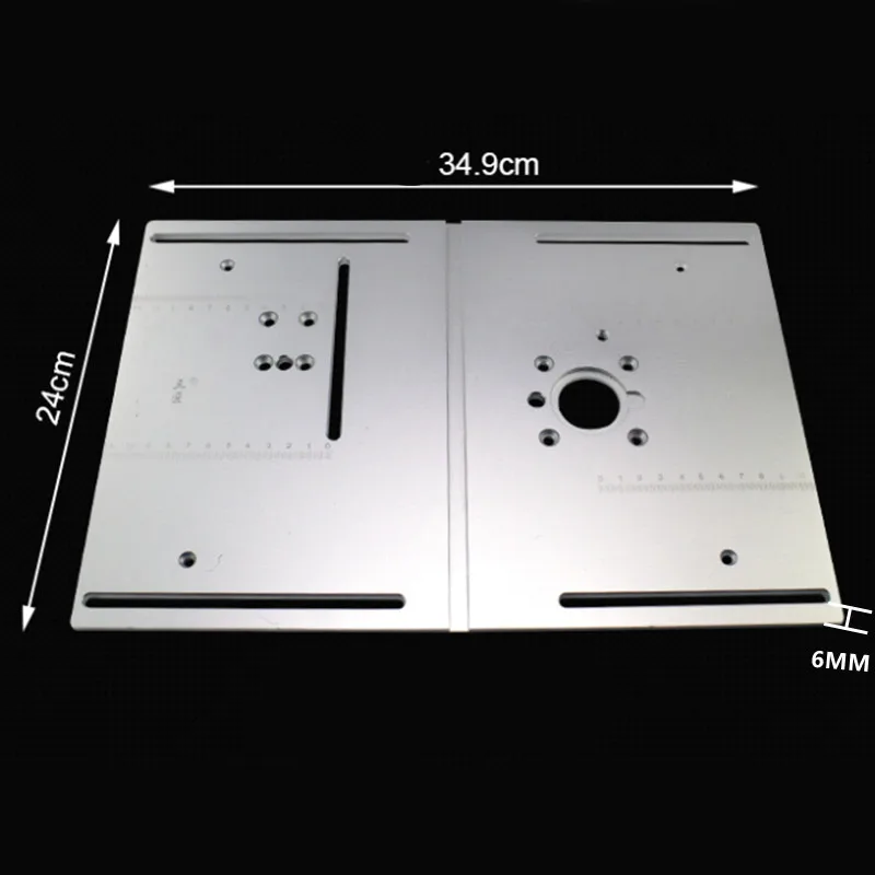 Frästisch-Einlegeplatte für Werkbank, Kreissägen-Abdeckplatte mit Gehrungsführung, Aluminiumprofil-Absperrung, Gleithalterung – Detail 9