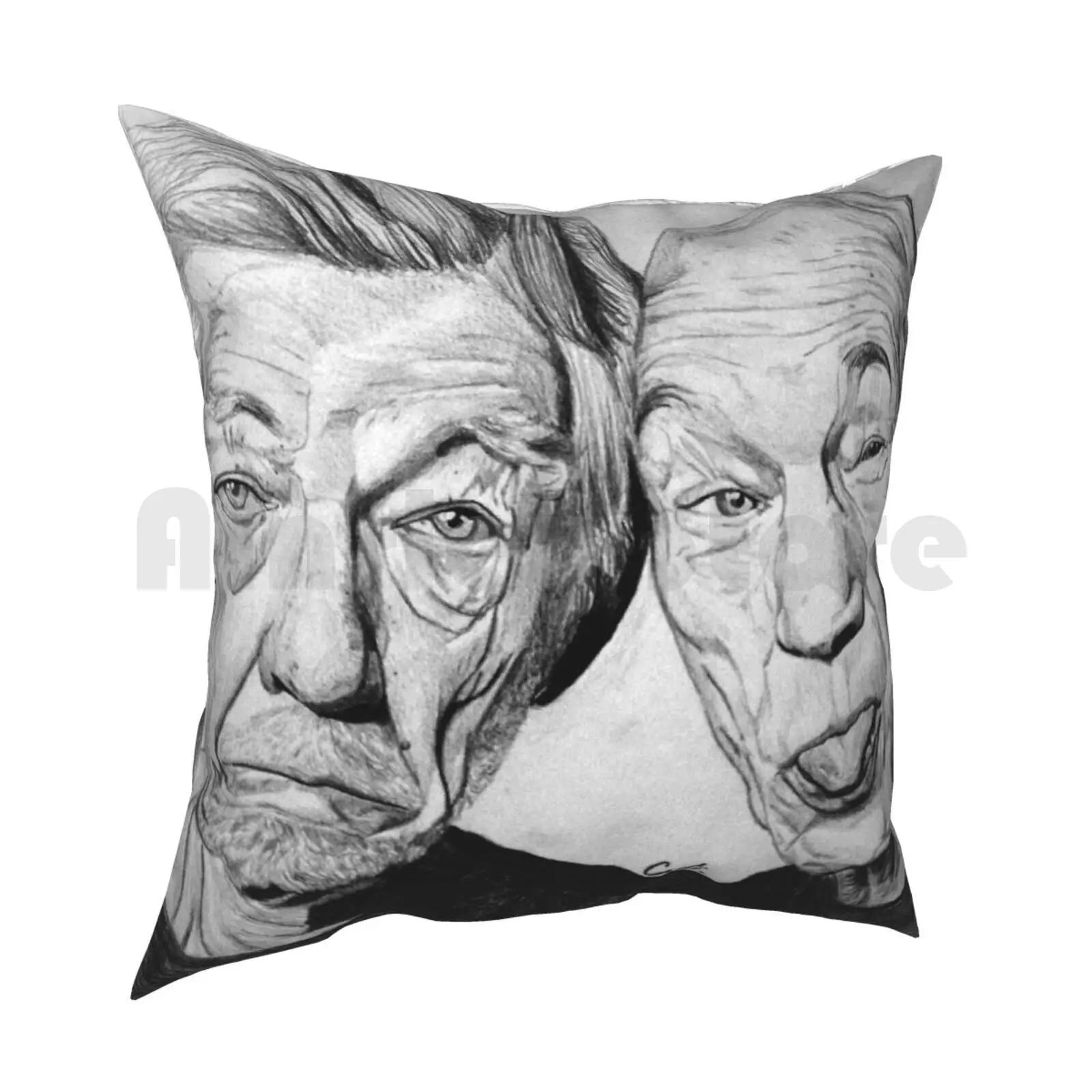 Magneto And X Professor Pillow Case Printed Home Soft DIY Pillow cover Stewart Ian Mckellen Friends Portrait Black And