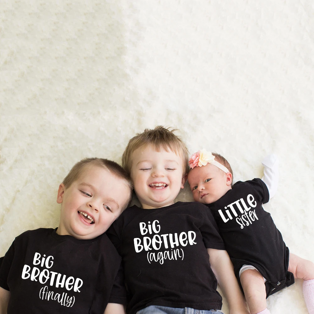 Pregnancy Announcement Shirt for Kids Baby Reveal Ideas Family Baby Announcement Siblings Matching Hospital Outfit Siblings