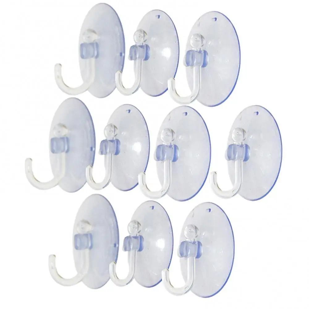 10 Pcs/Set Suction Cup Hook Set Transparent Wall Hooks Suckers Kitchen Bathroom Hangers Suction Cup Hooks