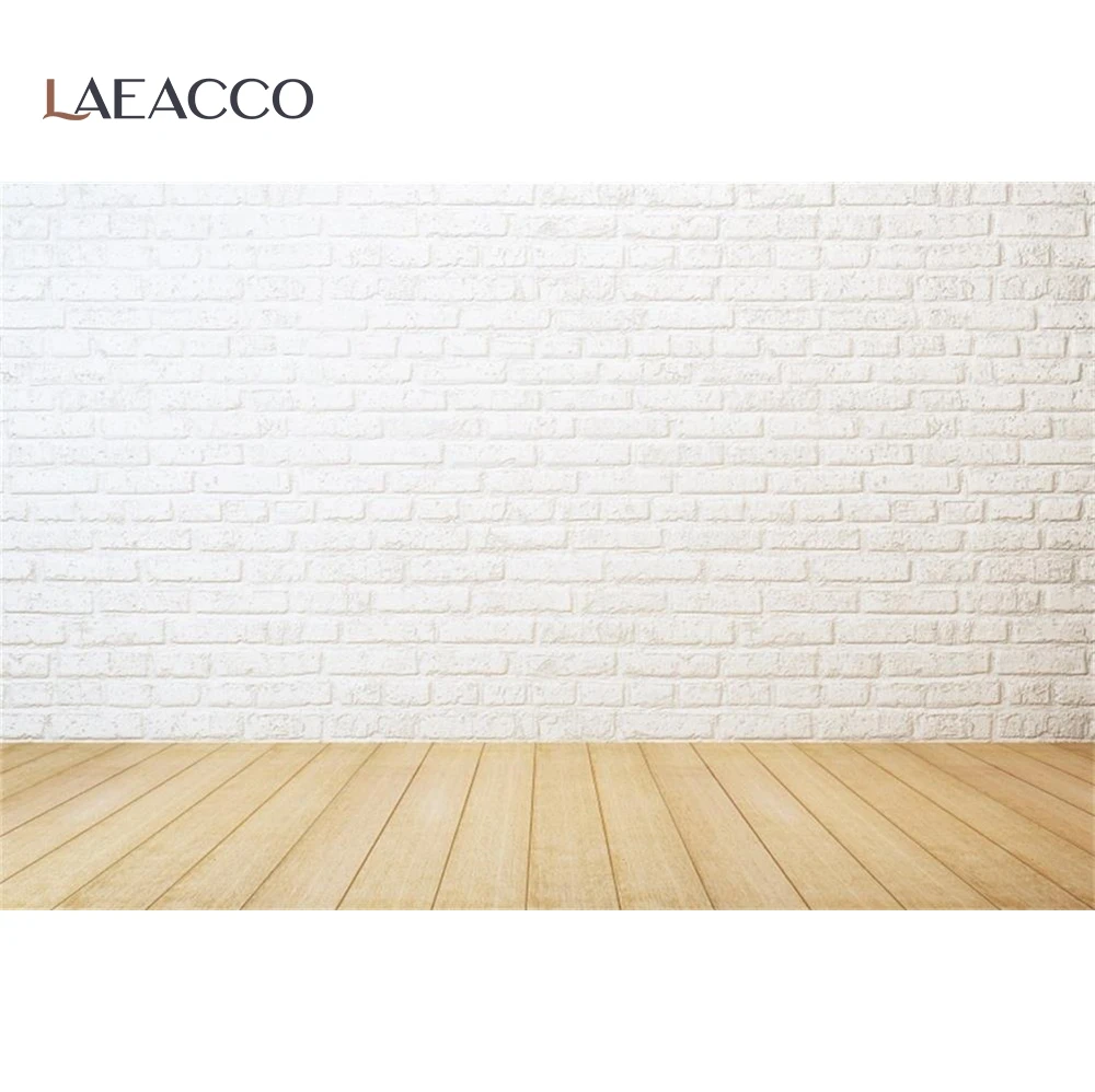 Laeacco Gạch Nền Tường Bằng Gỗ Sàn Bữa Tiệc Sinh Nhật Bé Pet Búp Bê Chân Dung Nhiếp Ảnh Backdrop Danh Bạ Hình Ảnh Studio
