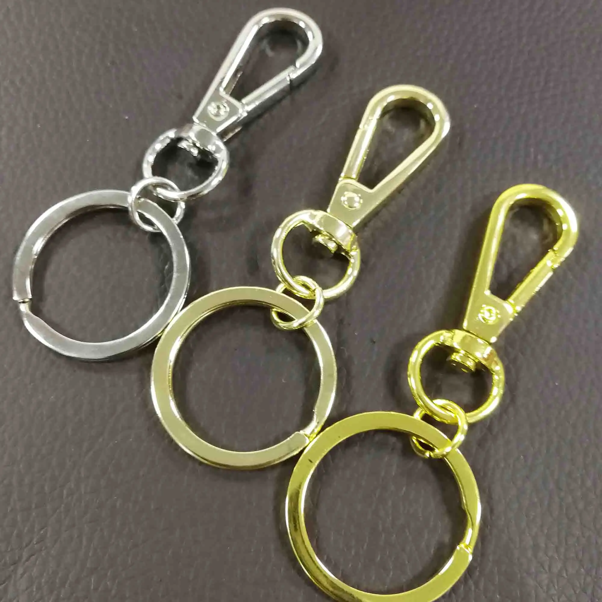 6 PCS Silver/Gold Keychain Key Chain Personalized Gift Key Fob Swivel Clasps Key Ring Lanyard craft kits Hook Findings christmas