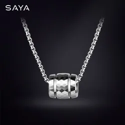 Necklace Men, Tungsten Pendant, Fashion Casual Sporty Multi-Faceted Design, Creative Necklaces Jewelry Scratch Proof, Engraving