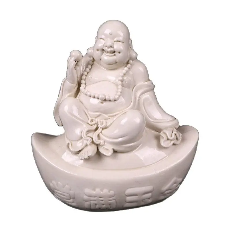 

China Old Porcelain Dehua Yuanbaofo White Porcelain Sculpture