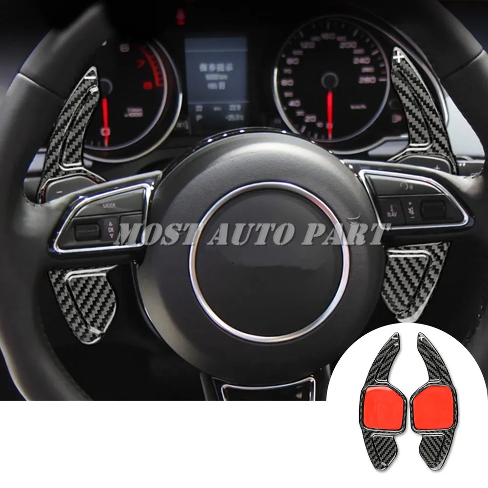 

Carbon Fiber Steering Wheel Paddle Shifter For Audi A3 S3 A4 S4 RS4 A5 S5 RS5 A6 S6 RS6 A7 S7 A8 S8 Q3 Q5 Q7 TT TTS Red/Black