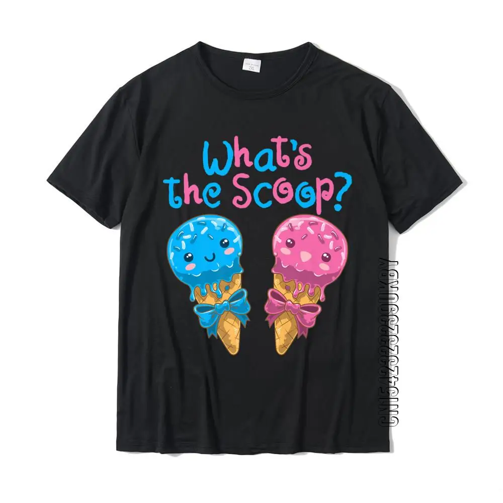 Gender Reveal Family Party Ice Cream Whats The Scoop Premium T-Shirt Cotton Top T-Shirts For Men Cosie Tees Latest Summer