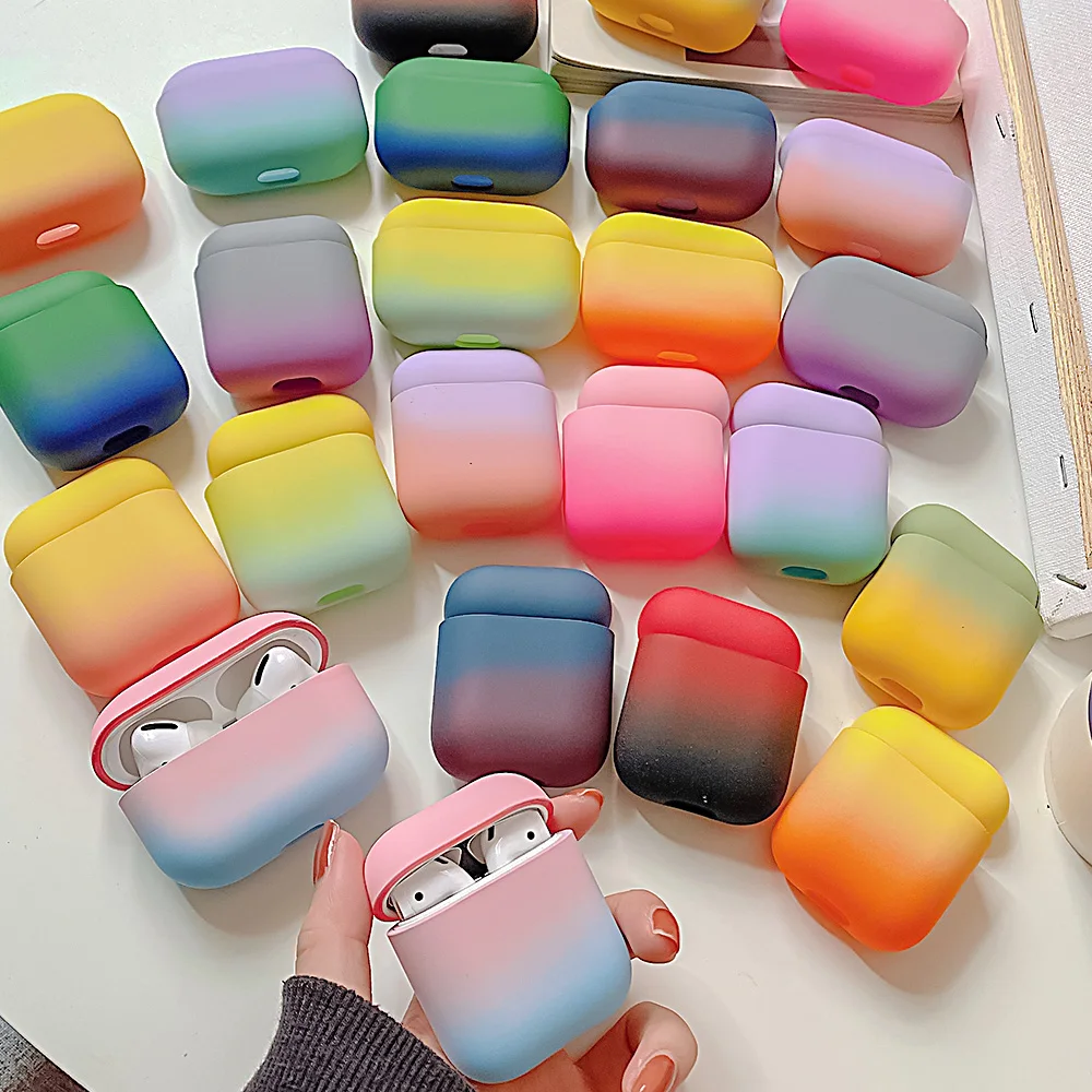 Funda para Apple AirPods Pro mate gradiente lindo Color caramelo cubierta de auriculares para AirPods Pro protección de lujo accesorios de PC duro