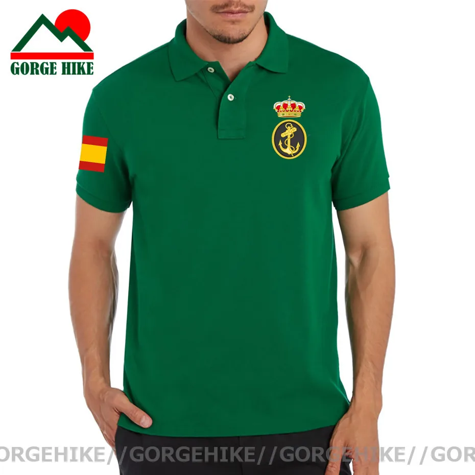 Kingdom of Spain Marines Espana ESP Spanish Spaniard country Short sleeve casual mens Polo Shirts fashion Sportswear Polo Shirt