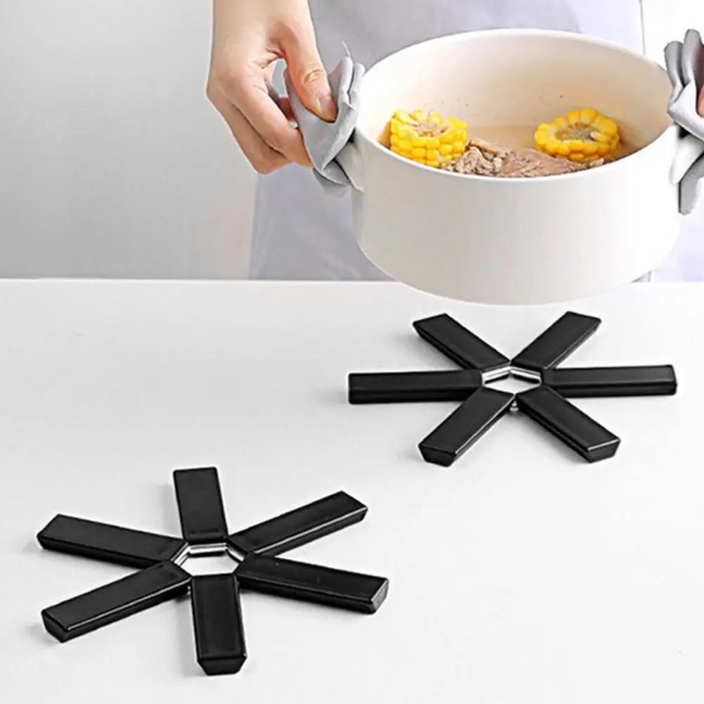 Foldable Pot Pan Mat ABS Table Placemat Anti-slip Pan Trivet Mats Pot Placemat Dish Plate Holder Coaster Kitchen Insulation pads