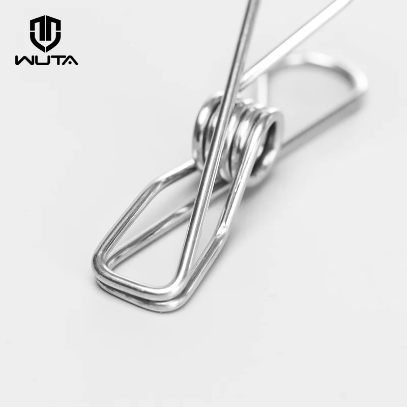 WUTA 4 pcs Clip a molla in metallo in acciaio inossidabile caldo per strumenti artigianali in pelle Clip per biglietti in argento vestiti appesi