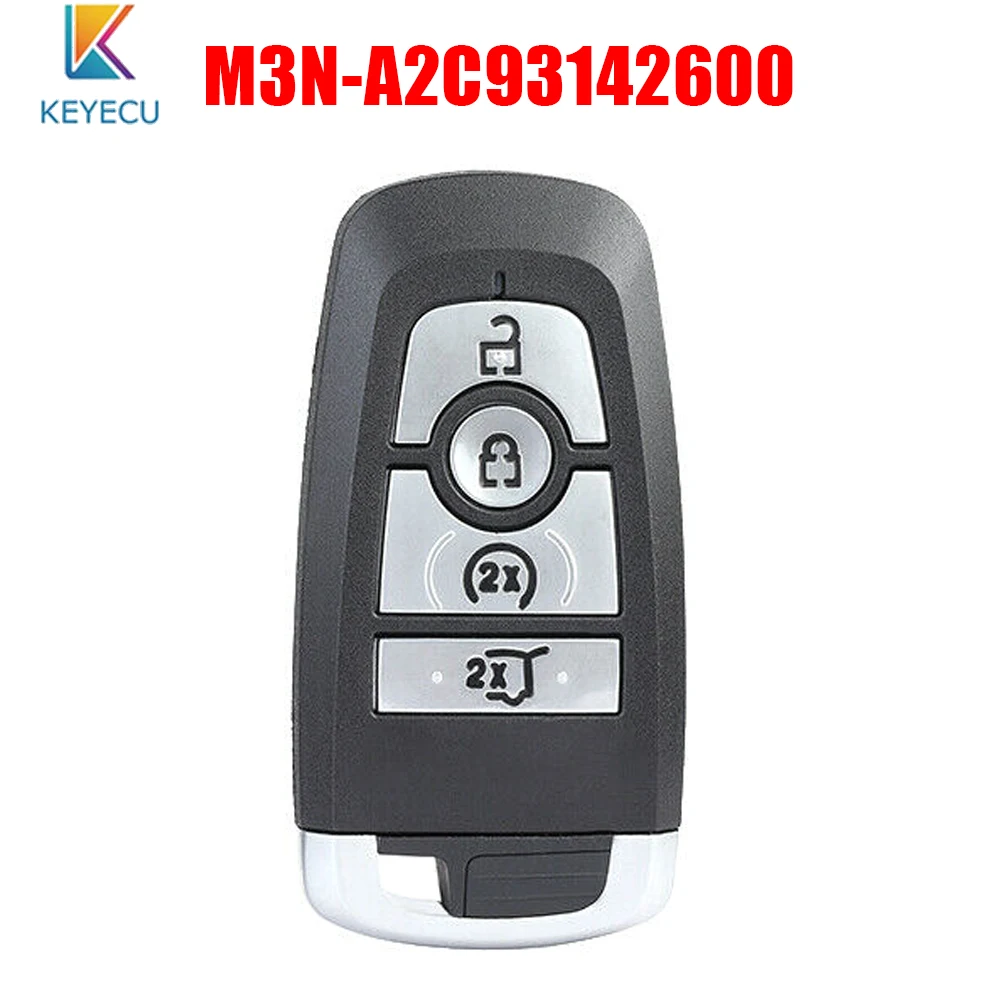 

KEYECU OEM Smart Proxy Keyless Entry Remote 4 Buttons 433MHz fob Transmitter for Ford Mustang 2018-2019 M3N-A2C93142600