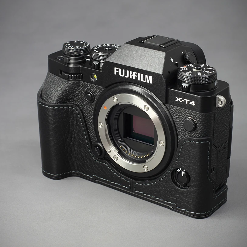 Casing Kamera Kulit Asli Buatan Tangan Casing XT4 Fujifilm Antik Setengah Badan untuk Fujifilm XT4 XT-4