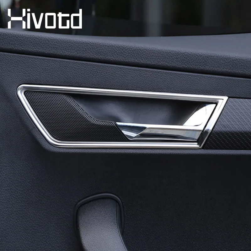 Hivotd For Skoda Karoq 2023 2024 Accessories Interior Door Handle Bowl Trim Sticker Cover Stainless Steel Molding Set Styling