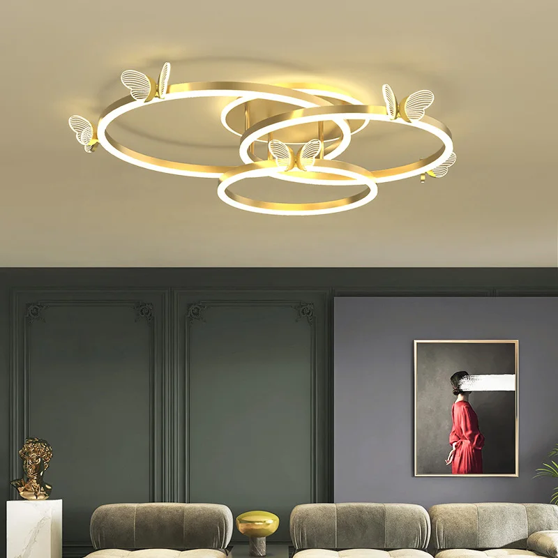 

Living Room Ceiling Lamp fashion Luxurious Atmosphere Modern Simple Super Bright Household LED Light Luxury Butterfly Lights