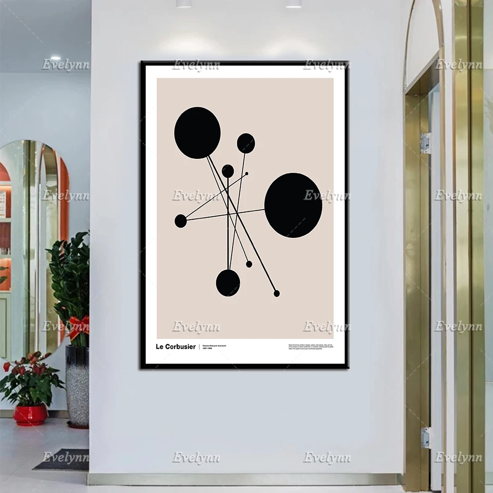 Le Corbusier Swiss Exhibition Poster Brutalism Mid-Century Abstract Art Architectural Minimalist Fibonacci Graphic Design Print