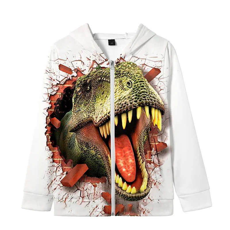 

Dinosaur Tyrannosaurus Cartoon 3d Hoody Hip Hop Style Men Women Zipper Hoodies Jacket Tops Long Sleeve Unisex Hooded Sweatshirts