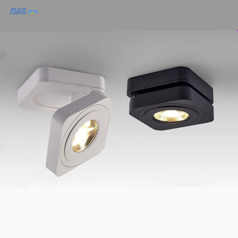 Folding COB LED Downlights 10W 12W Surface Mounted Led Ceiling Lamps Spot Light 360 Degree Rotation Downlights AC220V