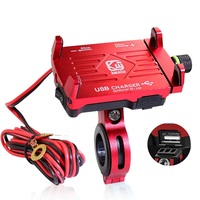 Motorcycle Mobile Phone Holder With USB Charger For Motorbike Handlebar GPS Stand Bracket 6.5'' Cell Phone Mount Support Holder