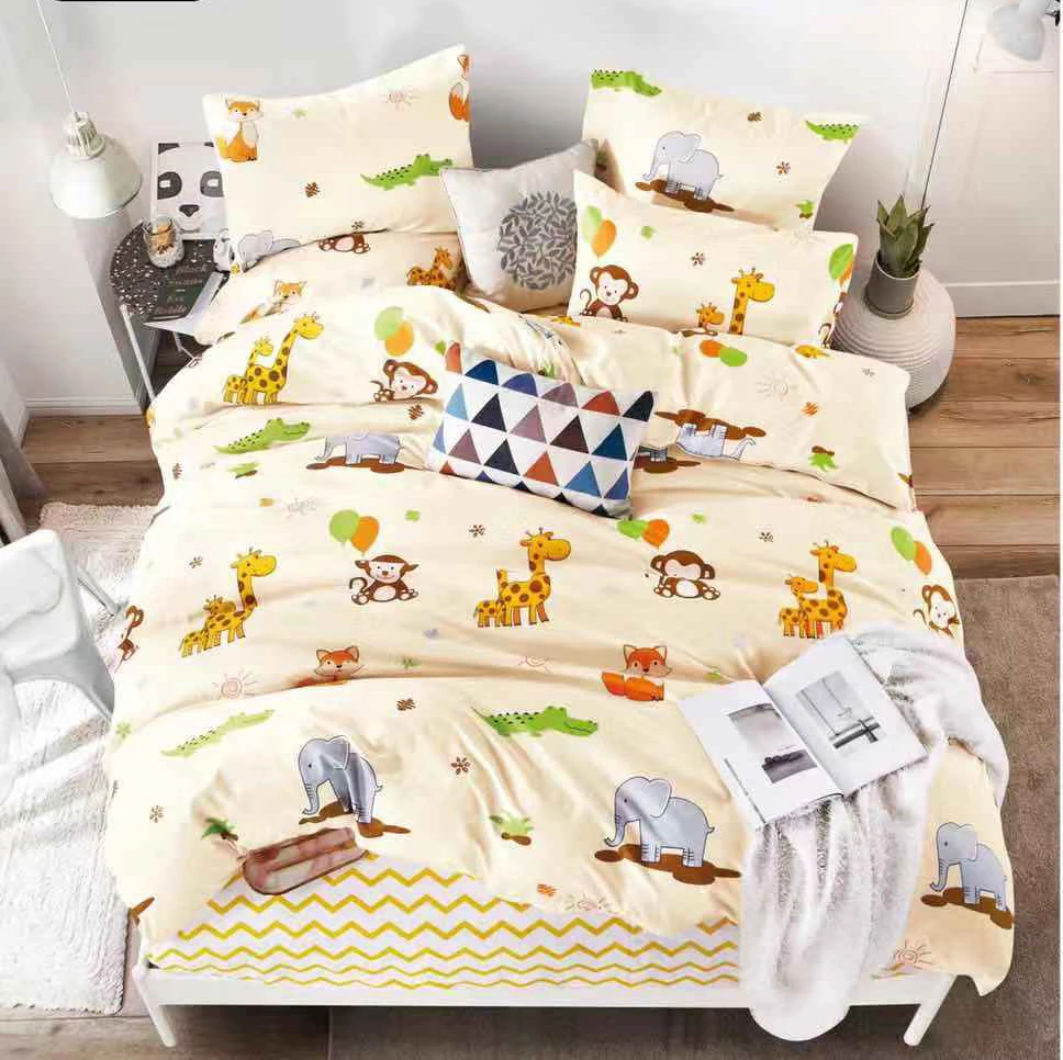 Printed Solid bedding sets  Home Bedding Set 4-7pcs High Quality Lovely Pattern with Star tree flower