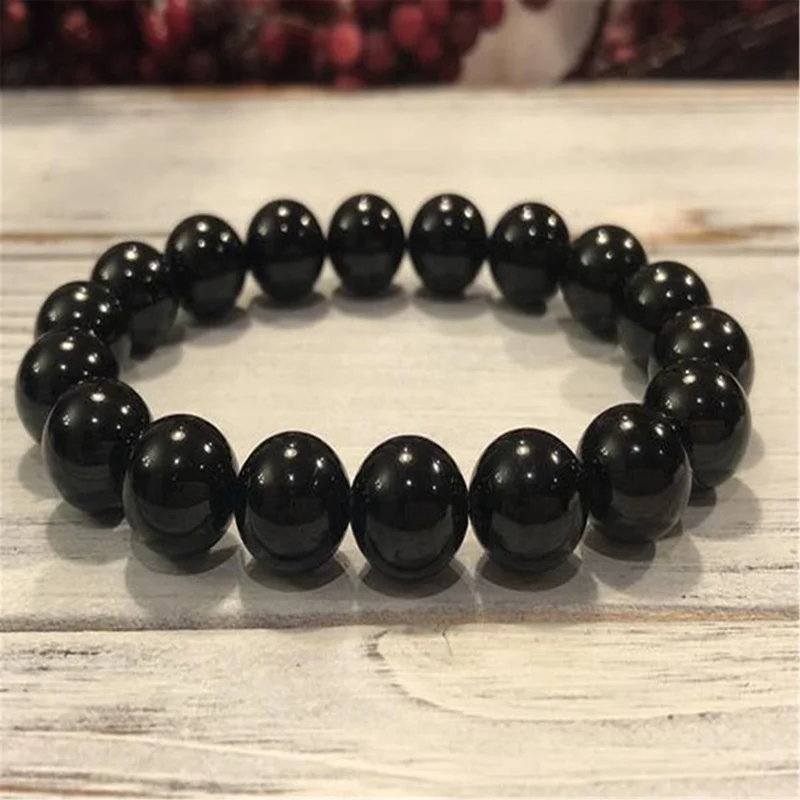 

10mm Natural Black Tourmaline Handmade Mala Bracelet Buddhism Pray Fancy Bless Wrist Handmade Cuff Reiki Meditation Lucky Prayer