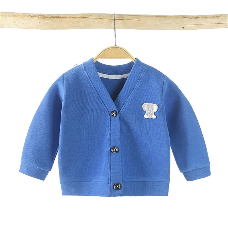 Winter/Autumn Baby Girls Boys Cardigan Sweater Tops Solid Children Clothing Newborn Infant Kids Baseball Jackets Coats Outerwear