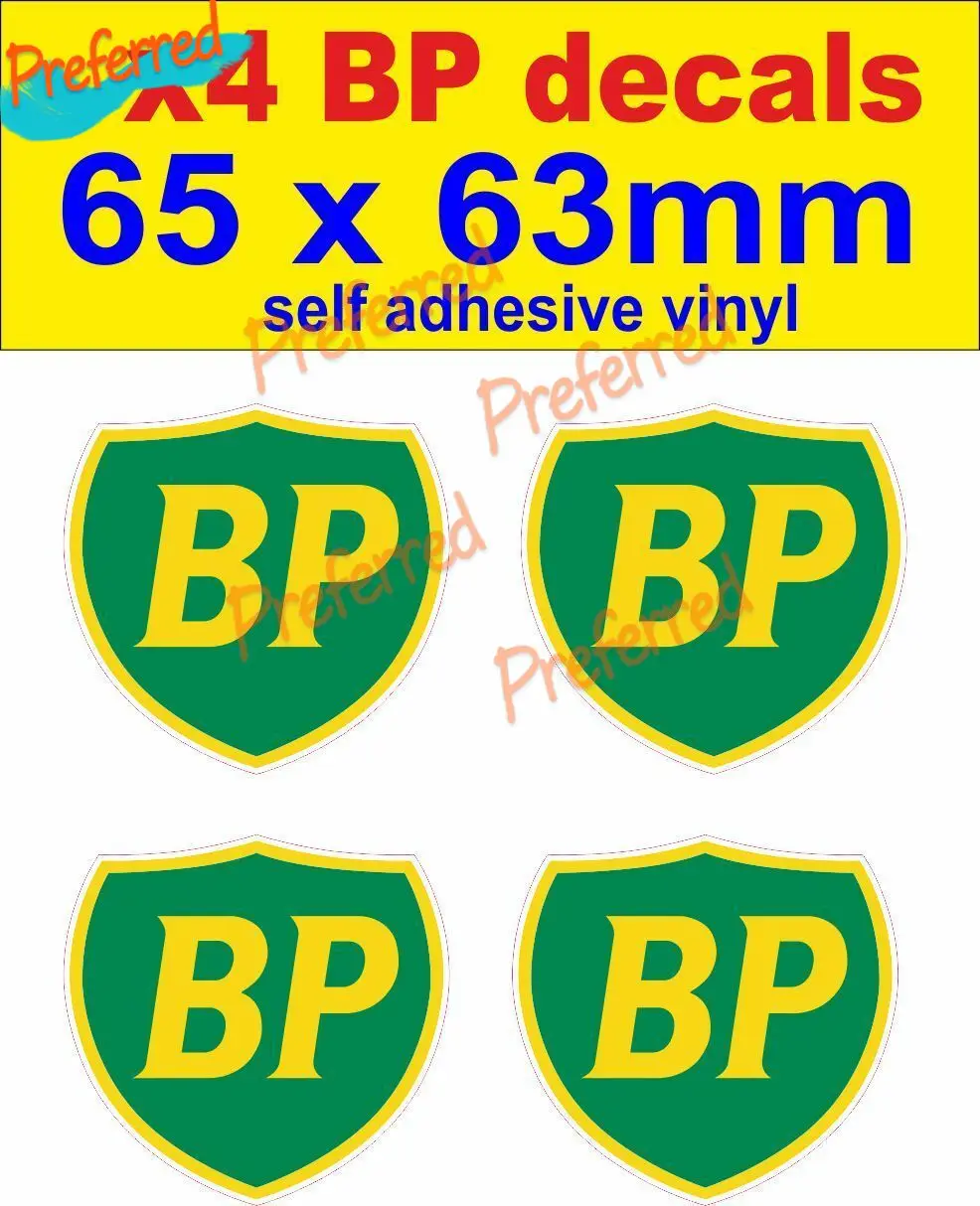 4 BP Oil Sponsor Stickers Car for Van Bus Truck Bike Motorbike Toolbox Vinyl Decals Car Decal  Decoration Sunscreen