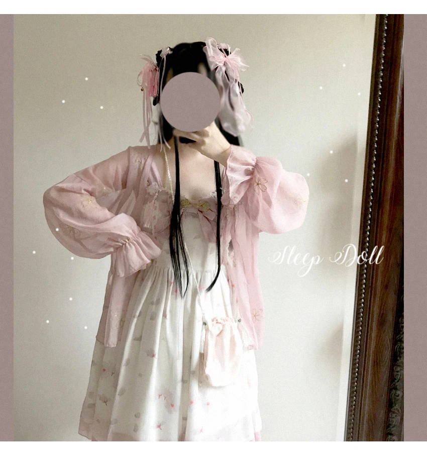 프레피 스타일 학생 Hanfu 레트로 달콤한 로리타 스트랩 드레스, 빅토리아 인쇄 카와이 소녀 loli cos 고딕 로리타 기모노