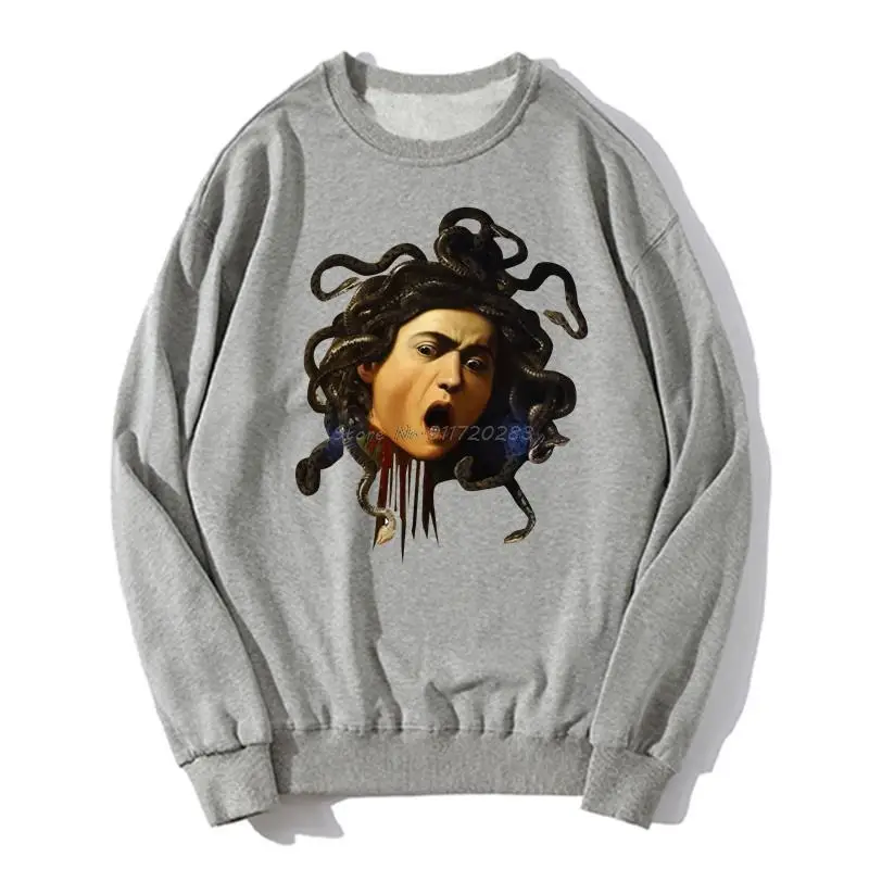 Caravaggio Medusa Art Lover Special hoodie Goth 1980s Subculture Rock Romance Unisex Men Fleece Sweater Sweatshirt Streetwear