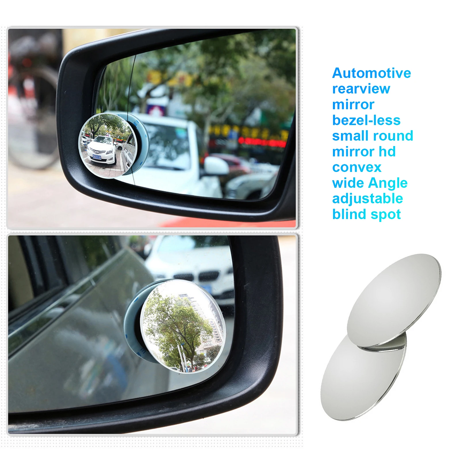 HD Blind Spot Mirror Car Wide Angle Mirror 360 Degree Adjustable Reverse Vehicle Parking Driving Safety Rear view Convex Mirrors