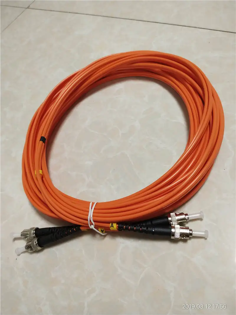 

4pcs ST-ST fiber patch cords duplex 10M 62.5/125um OM1 3.0mm orange cable optical fibre jumper ELINK IL 0.2dB