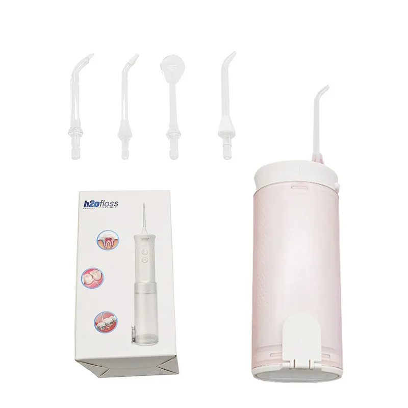 Mini irrigateur buccal Portable de voyage, Rechargeable par USB, réservoir repliable, fil dentaire, nettoyage des dents, 5 embouts à Jet